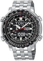 Seiko Men's Analog Digital World Time Flight Chronograph Watch #SNJ017