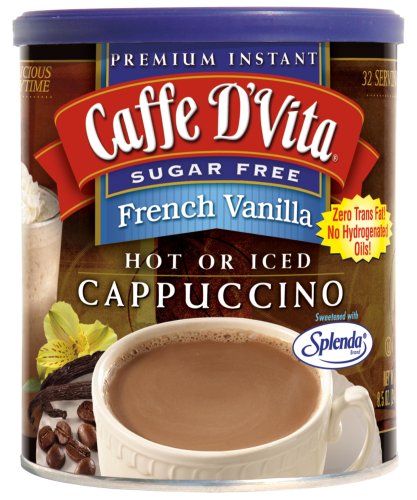 Caffe D'Vita Sugar Free French Vanilla, 8.5-Ounce Canister (Pack of 6)