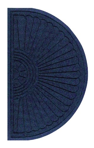 Andersen 2246 Indigo PET Polyester WaterHog ECO Grand Premier Entrance Mat Half Oval Pattern 2 3 Length x 4 Width For Indoor Outdoor