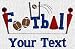 Personalized custom embroidered football design on polo shirt