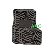A Set of 4 Universal Fit Animal Print Carpet Floor Mats for Cars / Truck - Tiger Tan Zebra