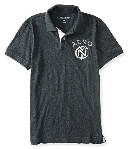 Aeropostale Men's Aero Nyc Linked Logo Jersey Polo Shirt