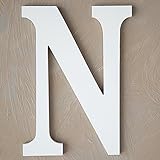 The Lucky Clover Trading "N" Wood Block Letter, 14"L, White