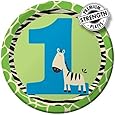 Creative Converting Wild at One Zebra Round Dessert Plates, 8 Count
