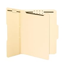 Smead Self-Adhesive Folder Dividers with Twin-Prong Fasteners, Letter Size, Manila, 25 per Box (68025)