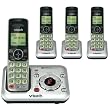VTech CS6429-4 DECT 6.0 Cordless Phone, Silver/Black, 4 Handsets