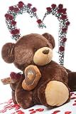 Huge Cuddly and Soft 47" Valentine Day Sutffed Plush Teddy Bear - Sweetie Pie Big Love - Hazelnut Brown Love Bear by Giant Teddy