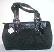 Coach Black Signature Large Pleated Tote Zip Handbag 13742