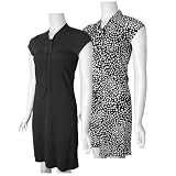 DKNY Cap Sleeve Tie Neck Dress
