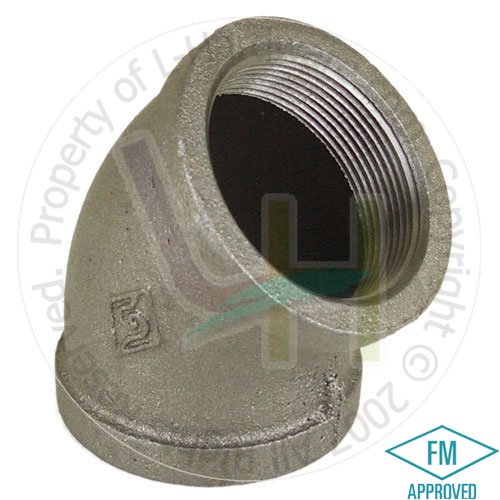 NUSET 1 1/2 Malleable Black Iron Elbow - 45 Degrees (B120-40)