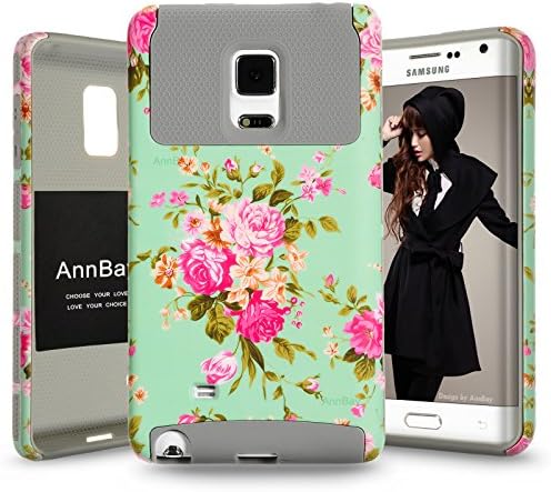 Note Edge Case,Note 4 edge Case,AnnBay for Samsung Galaxy Note Edge Hybrid High Impact Armor Heavy Duty Heavy Duty Combo Case Hybrid Armor Case Cover(Gray)