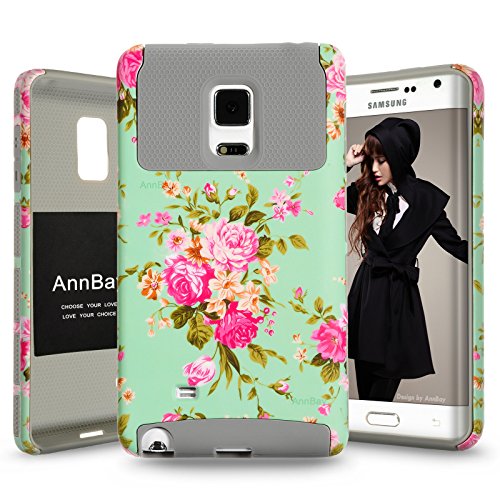 Note Edge Case,Note 4 edge Case,AnnBay for Samsung Galaxy Note Edge Hybrid High Impact Armor Heavy Duty Heavy Duty Combo Case Hybrid Armor Case Cover(Gray)