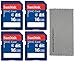4 Pack SanDisk 16 GB Class 4 SDHC Flash Memory Card Retail for Bushnell 6MP Trophy Cam Essential, Aggressor, 8MP Hybrid Trail Cameras - W/ Everything But Stromboli (tm) MicroFiber Cleaning Cloth