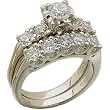 Platinum Stylish Engagement Ring Set (Center Stone Is Not Included)