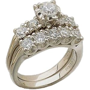 Platinum Stylish Engagement Ring Set (Center Stone Is Not Included)