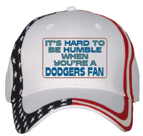 It's hard to be humble when you're a Dodgers Fan USA Flag Hat / Baseball Cap