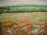 51QZ2HsX6ZL. SL160  20X24 inch Landscape Hand painted Painting Red Flower Field