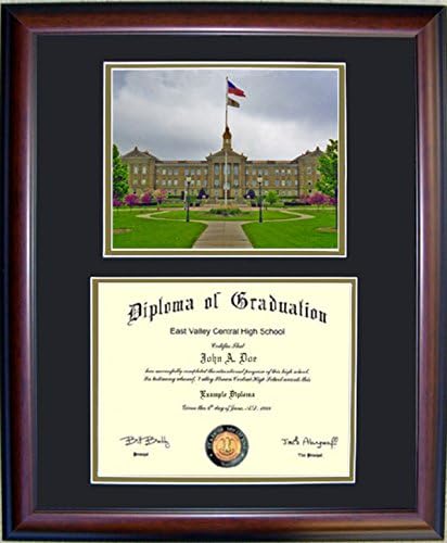 Western Illinois Diploma Frame - Photo Option #1 - Cherry Frame