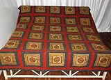 Awsome Handmade Patch & Thread & Mirror Work Attractive Design Cotton Bed S ....