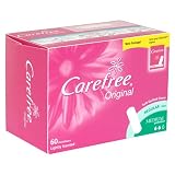 Carefree Regular Size Pantiliners for Medium Protection, Lightly Scented, 60-Count Boxes (Pack of 6)