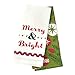 Hallmark Home Decorative Cotton Kitchen Tea Towels (Set of 2) Classic Red and Green 