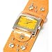 Ladies Yellow Wide Glitter Strap Fashion Watch