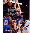 David Lee Dunk Autographed Vs. Miami Heat 8x10 Photograph