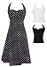50's Rockabilly Black & White Polkadot Halter Dress Sundress