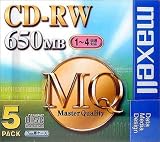 maxell CDRW MQシリーズ CDRW74MQ1P5S CD-RWディスク(650MB/ 5枚)