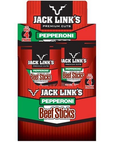 Jack Link's Beef Pepperoni Beef Sticks, 3.2-Ounce Packages (Pack of 16) by Beef Jerky