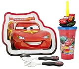 Zak! Cars 2 Lightning McQueen 4-Piece Mealtime Set
