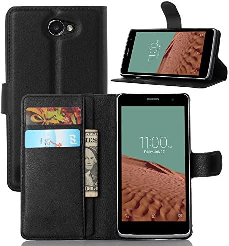 LG Bello 2 Case, Zeeeda® Pu Leather Wallet Flip Stand Case Cover for LG Bello II 2 Two (Black)