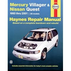 Mercury Villager and Nissan Quest Automotive Repair Manual: 1993 to 2001 (Haynes Service and Repair Manuals)