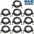 GLS Audio 25FT Professional Mic Cables - Black - XLR / XLR - 10 PACK