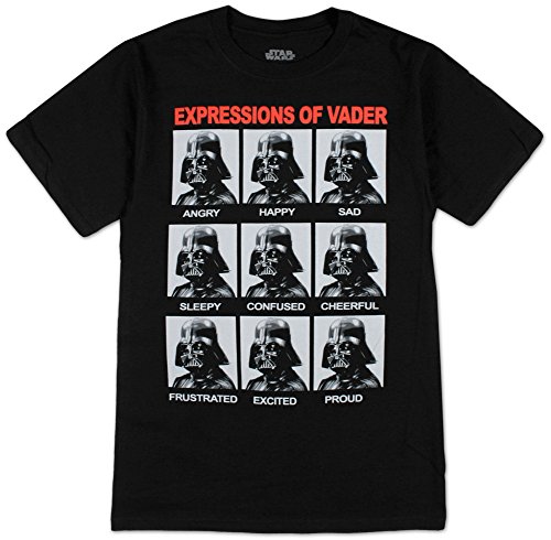 Star Wars Expressions of Vader Youth Tee (Black, Youth MEDIUM - 10-12)