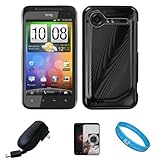 Black Metallic Cosmo Wave Design Protective Snap-On Case Cover for HTC Droi ....