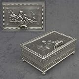 Jewelry Box by James W. Tufts, Silverplate Children, Grapes & Figural Dog