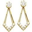 14K Yellow Gold Diamond Earring Jackets - 0.28 Ct.