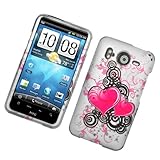 Twin Pink Hearts Snap on Rubberized Hard Skin Shell Protector Cover Case fo ....