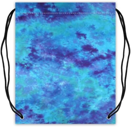 Tie Dye Carrying Drawstring Backpack Bag String Sack Cinch Bag for Sports for Traveling Twin Sides Printed Durable Lightweight Nylon Double Layer