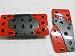 Universal Fit JDM Racing Pedal Cover with Carbon Fiber Print Insert - Auto Transmission (Red)