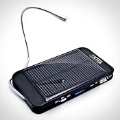 Amazon.com: Premium Solar Charger - Ultra Thin Solar Powered Backup Battery and Charger for Cell Phones, iPhone, iPod, and Most USB Powered Device - Also Includes Built-in LED Reading Light and Window / Windshield Suction Cups: MP3 Players & Accessories