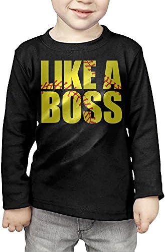 Kelmo Boy Girl Long Sleeve Tee Like A Boss CozyT Shirt 2 Toddler Black
