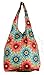 Trendy Sturdy Shopping Tote Bag - Red Blue Flowers Pattern