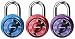 Master Lock 1533TRI Mini Combination Locks in Blue, Purple, and Pink, 3-Pack