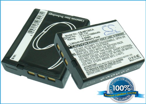 Battery2go - 1 year warranty - 3.7V Battery For Casio Exilim EX-ZR100WE, Exilim EX-ZR320, Exilim EX-ZR1000RD