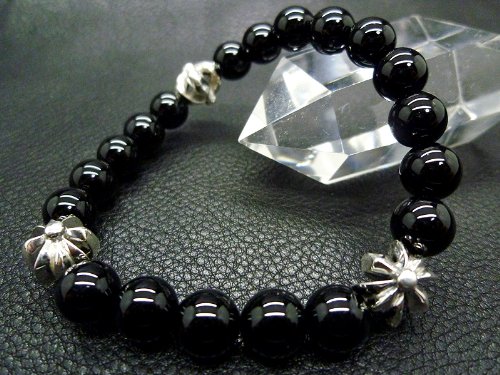 石辉 高品质 黑色オニキス&クロス银白色パー