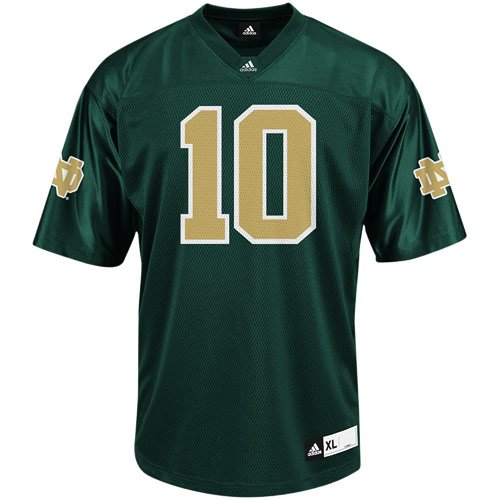 adidas Notre Dame Fighting Irish #10 Replica Football Jersey - Green (XX-Large)
