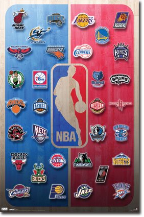 Nba Team Logos Poster Basketball Team 2010 Poster Print, 22x34