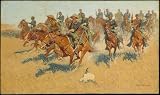 FRAMED oil paintings - Frederic Remington - 24 x 14 inches - On the Southern Plains